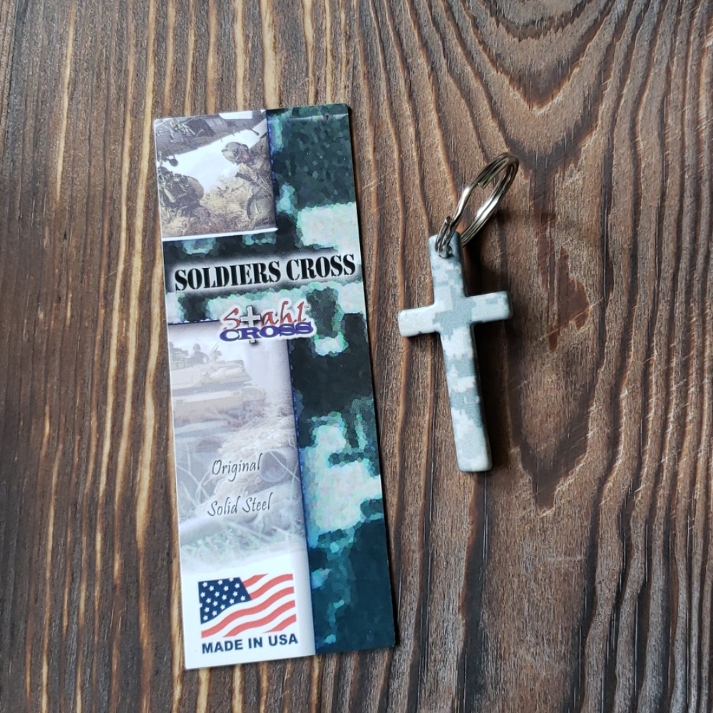 Stahl Cross ~ Soldiers Cross  Army ~ Key Ring
